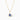 Sapphire with Diamond Halo Pendant Necklace